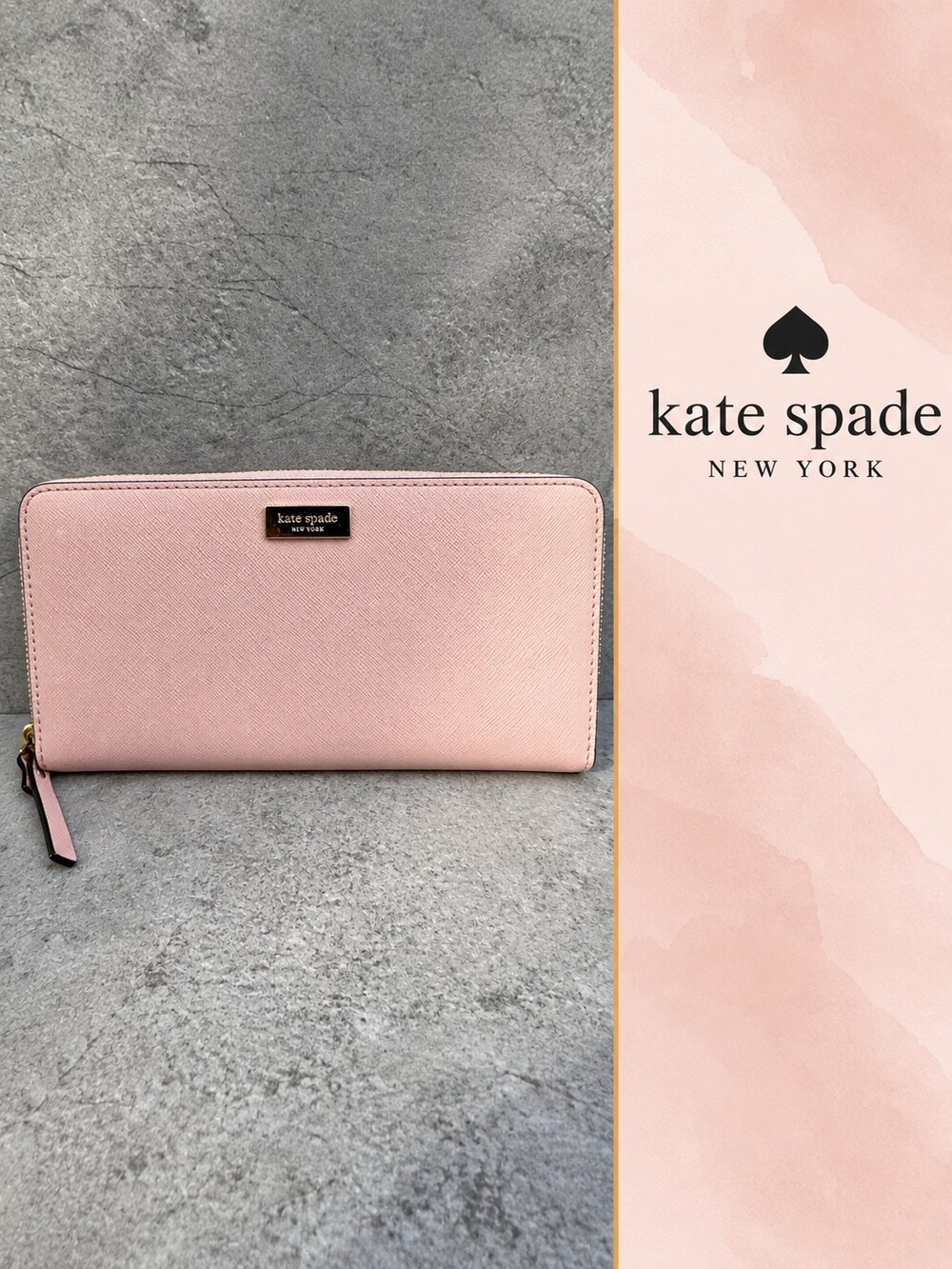 Kate Spade New York Blush Pink Saffiano Zip Around Continental Wallet